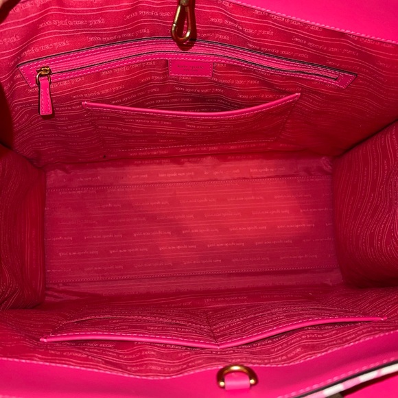 Kate Spade XL flower jacquard pink canvas tote - Picture 6 of 12